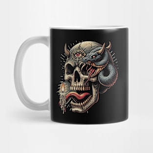 A Skull and Serpent: Unveiling Evil Power and the Third Eye Mug